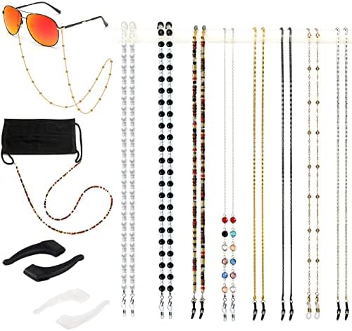 Eyeglass Chain 8 Pcs Beaded Eye Glasses Strap Holders around Neck For Women