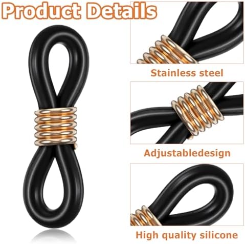 Eyeglass Chain Ends 40 Pcs Adjustable Silicone Eyeglasses Chain Connector Anti Slip Glasses Chains Rubber Loops Eyeglass Strap Retainer For Eye Glasses Sunglasses Holder Necklace Chains