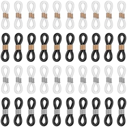 Eyeglass Chain Ends 40 Pcs Adjustable Silicone Eyeglasses Chain Connector Anti Slip Glasses Chains Rubber Loops Eyeglass Strap Retainer for Eye Glasses Sunglasses Holder Necklace Chains