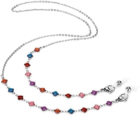 Eyeglass Chain Silver Stainless Steel Handmade Necklace For Reading Glasses Sunglass Beaded Chains For Men Women