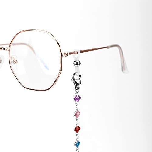 Eyeglass Chain Silver Stainless Steel Handmade Necklace For Reading Glasses Sunglass Beaded Chains For Men Women