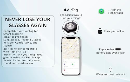 Eyeglass Lanyard–Sunglasses Strap With Holder Compatible With AirTag Tracker–Adjustable Eyeglass Strap For Eyewear For AirTag