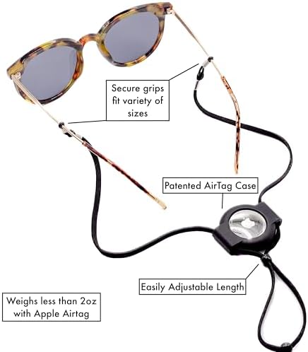 Eyeglass Lanyard–Sunglasses Strap With Holder Compatible With AirTag Tracker–Adjustable Eyeglass Strap For Eyewear For AirTag