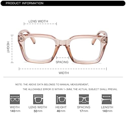 EYLRIM Classic Thick Square Frame Clear Lens Glasses For Women Men Non Prescription Eyeglasses