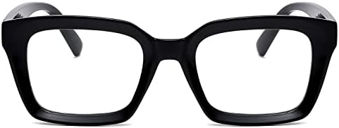 EYLRIM Classic Thick Square Frame Clear Lens Glasses For Women Men Non Prescription Eyeglasses