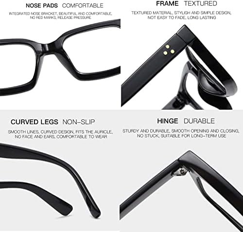 EYLRIM Classic Thick Square Frame Clear Lens Glasses For Women Men Non Prescription Eyeglasses