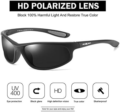 FAGUMA Polarized Sports Sunglasses For Men Cycling Driving Fishing UV400 Protection