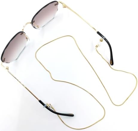 Fashion Eyeglass Chain 18K Gold Plated Stainless Steel – Adjustable Glasses Strap For Reading Sunglasses & Prescription Glasses