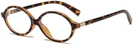 Fashion Oval Frame Glasses for Women Men Oval Lens Non-prescription Nerd Eyeglasses