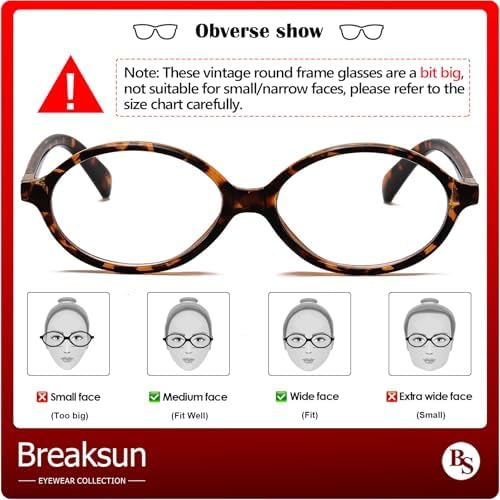 Fashion Oval Glasses For Women Men Retro Round Tortoise Frame Blue Light Glasses Nerd Eyeglasses