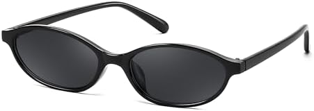 FEISEDY Retro Oval Cat Eye Sunglasses for Women 90s Narrow Lightweight Shades Y2k Trendy Sunnies B0257