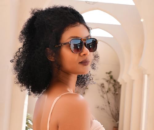 FEISEDY Retro Square Aviator Sunglasses Women Men 70s Vintage Trendy Plastic Frame Sun Glasses B2835