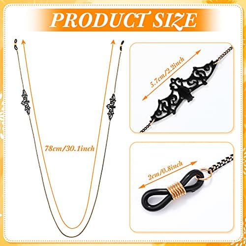 Flutesan 6 Pieces Glasses Chain Goth For Women Men Bulk Eyeglass Sunglasses Holder Chains Gothic Glasses Strap Anti Lost Eyeglass Leash