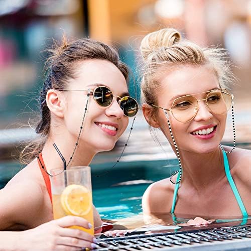 Frienda 8 Pcs Eyeglass Chains Beaded Glasses Chain For Women Stylish Elegant Sunglasses Strap Holder Around Neck