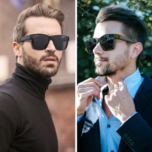 GEGURI Polarized Sunglasses Fit Over Glasses For Men Women Oversized Square Sun Glasses UV400 Protection Shades