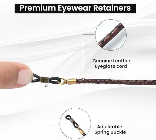 GENIQUE Genuine Leather Glasses Strap Eyeglass Chain Eye Glasses Holders Around Neck Sunglass Strap For Men