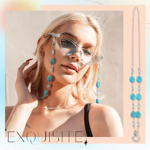 Geyoga 6 Pcs 2-in-1 Eyeglass Chains Glasses Chain Holder Lanyard For Women Beaded Glasses Strap Around Neck Sunglasses Cords