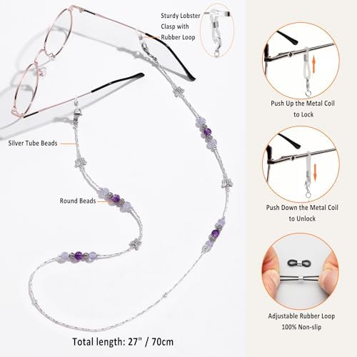Glasses Chain For Women Eyeglass Chain Eye Glasses Holders Around Neck Beaded Eyeglass Chains For Women