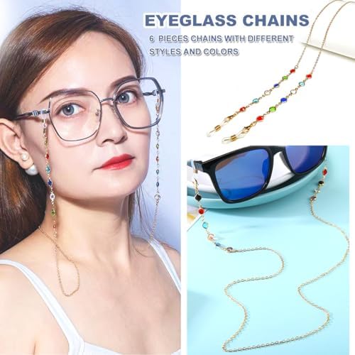 Glasses Chain For Women Eyeglasses Strap Eye Glasses Holders Around Neck Beaded Eyeglass Chains For Women