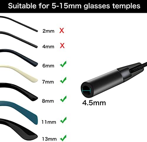 Glasses Strap Sports 3 Pcs Eyeglasses Strap Holder For Kids Women Men Adjustable Sunglasses Lanyard String Chain Reading Eye Glasses Holders Around Neck Eyewear Retainer (Black)