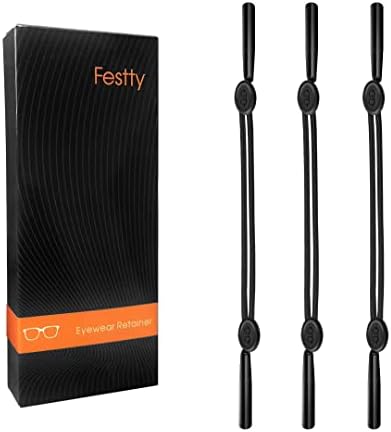 Glasses Strap Sports 3 Pcs Eyeglasses Strap Holder For Kids Women Men Adjustable Sunglasses Lanyard String Chain Reading Eye Glasses Holders Around Neck Eyewear Retainer (Black)