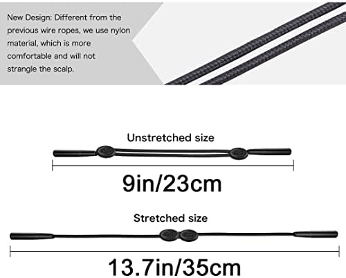 Glasses Strap Sports 3 Pcs Eyeglasses Strap Holder For Kids Women Men Adjustable Sunglasses Lanyard String Chain Reading Eye Glasses Holders Around Neck Eyewear Retainer (Black)