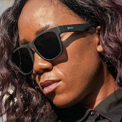 Goodr Hooked On Onyx Polarized Sunglasses For Men & Women Large Sized (BFG) Black Solid Frame With Black Non-Reflective Glare Reducing Lenses UV400 Protection No Slip No Bounce