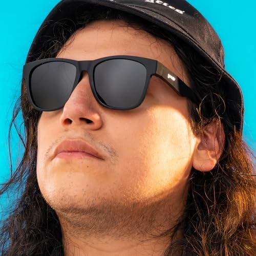 Goodr Hooked On Onyx Polarized Sunglasses For Men & Women Large Sized (BFG) Black Solid Frame With Black Non-Reflective Glare Reducing Lenses UV400 Protection No Slip No Bounce