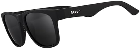 goodr Hooked on Onyx Polarized Sunglasses for Men & Women Large Sized (BFG) Black Solid Frame with Black Non-Reflective Glare Reducing Lenses UV400 Protection No Slip No Bounce