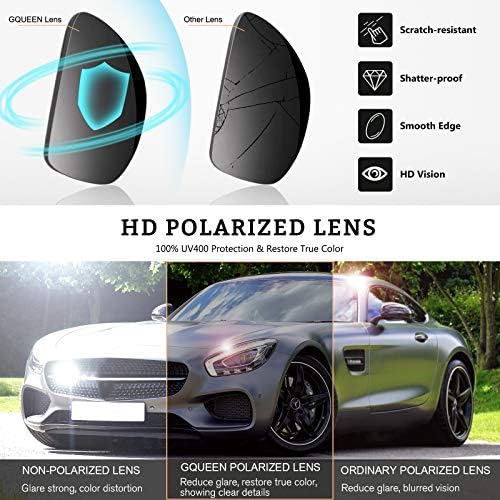 GQUEEN Classic Horn Rimmed Semi Rimless Polarized Sunglasses For Men Women GQO6