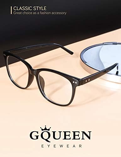 GQUEEN Fake Non Prescription Glasses Clear Lens For Women Men Oversized Frame UV400 Protection 201581