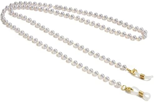 Guqqeuc Pearl Glasses Eyeglasses Chain For Women Beaded Sunglasses Chains Pearl Eyewear Chain Holder Necklace - Glasses Chain ONLY (No Glasses Included)