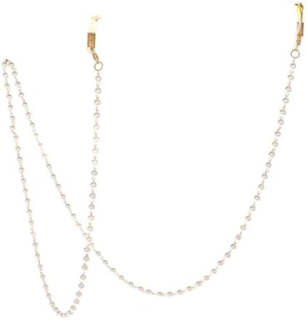 Guqqeuc Pearl Glasses Eyeglasses Chain for Women Beaded Sunglasses Chains Pearl Eyewear Chain Holder Necklace - Glasses Chain ONLY (No Glasses Included)