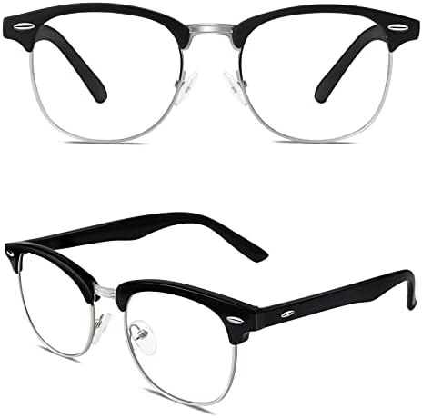 Happy Store CN56 Vintage Inspired Classic Horn Rimmed Nerd UV400 Clear Lens Glasses