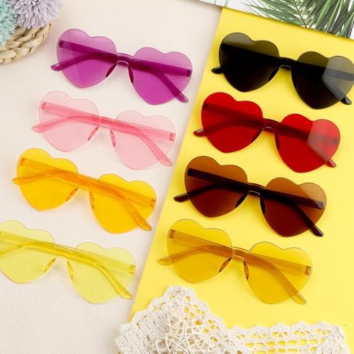 Heart Sunglasses 2 Pairs Heart Shaped Sunglasses Womens Heart Glasses Rave Sunglasses For Women Party Favors