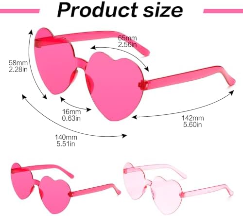 Heart Sunglasses 2 Pairs Heart Shaped Sunglasses Womens Heart Glasses Rave Sunglasses For Women Party Favors