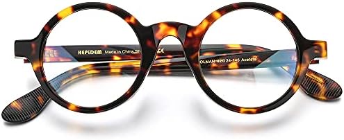 HEPIDEM Acetate Men Vintage Round Optical Glasses Frame Spectacles Optical Eyeglasses Zolman