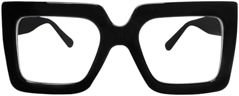 hoyuwak Oversized Square Blue Light Glasses Big Frame Computer Eyewear Thick Fashion Clear Glasses for Women Fashion