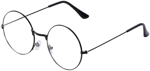 hoyuwak Retro Round Glasses Clear Lens Circle Glasses Non-Prescription Metal Frame Round Costume Eyeglasses for Women Men