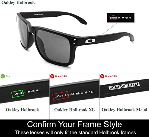 IKON LENSES Polarized Replacement Lenses For Oakley Holbrook OO9102 - Compatible With Oakley Holbrook Sunglasses