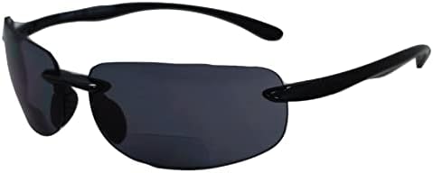 In Style Eyes Original Lovin Maui Wrap Around Bifocal Reading Sunglasses - Rimless UV Protection - Non-Polarized Lens - Black - 2.0x
