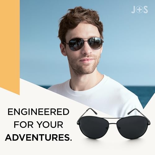 J+S Premium Military Style Classic Aviator Sunglasses Polarized 100% UV Protection For Men Women