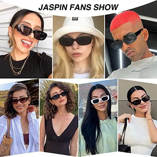 JASPIN Rectangle Sunglasses For Women Men Trendy Y2k Retro 90s Sun Glasses UV400 Protection Cool Square Frame