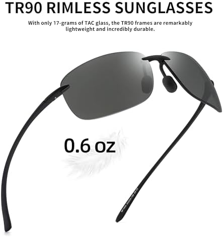 JIM HALO Sport Sunglasses For Men Women TR90 Rimless Frame For Running Fishing Cycling Driving