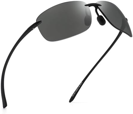 JIM HALO Sport Sunglasses for Men Women TR90 Rimless Frame for Running Fishing Cycling Driving