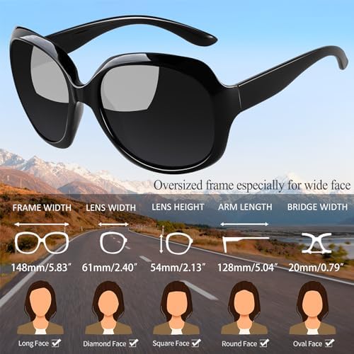 Joopin Oversized Sunglasses Womens Trendy Polarized Large Driving Sun Glasses Ladies UV Protective Big Sunnies Shades