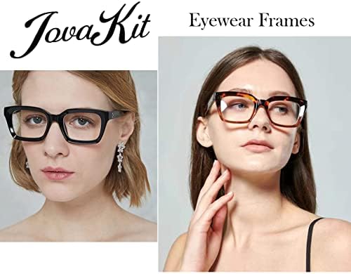 JOVAKIT Non Prescription Glasses For Women Men Fashion Square Frame Eyeglasses