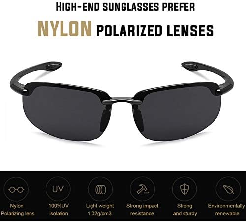 JULI Sports Sunglasses For Men Women Tr90 Rimless Frame For Running Fishing Baseball Driving MJ8001