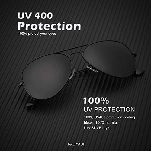 KALIYADI Classic Aviator Sunglasses For Men Women Driving Sun Glasses Polarized Lens UV Blocking