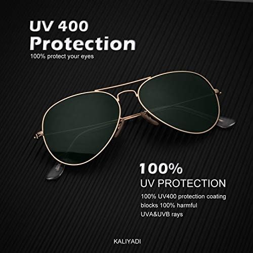 KALIYADI Classic Aviator Sunglasses For Men Women Driving Sun Glasses Polarized Lens UV Blocking